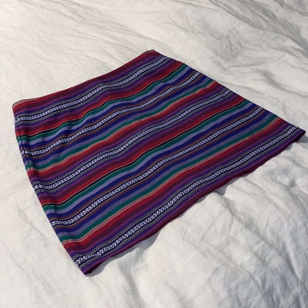 Multicolor Striped  Mini Skirt